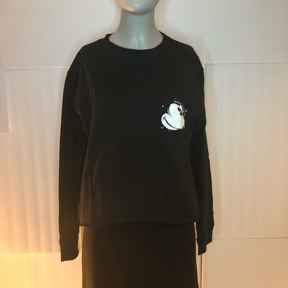 Disney Mickey Mouse long sleeve pocket black Sz Sm